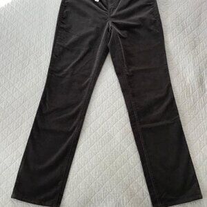 Talbots Velveteen Straight Leg Pants Gray Sz4 Curvy Minimalist Classic NWT